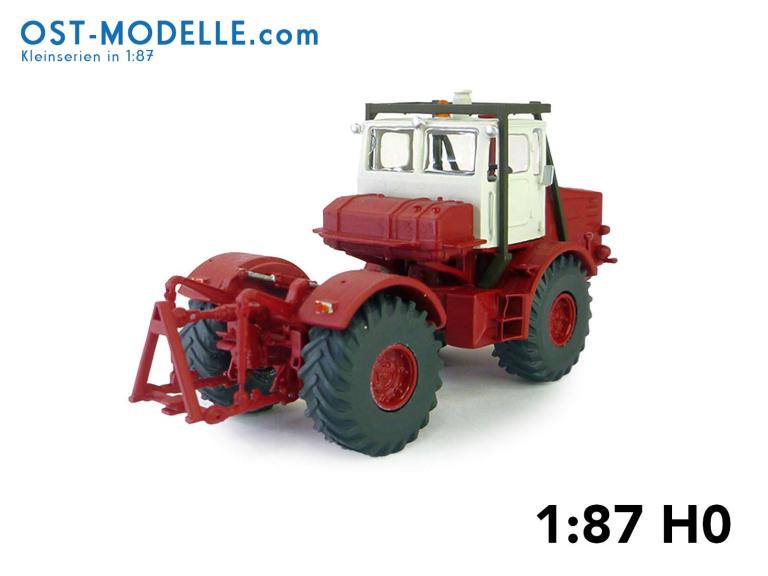 Preview: Traktor Kirovets K700 rot weiss mit Motorverkleidung Überrollbügel